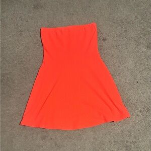 Elegant Strapless Orange Dress